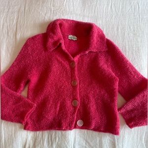 Vintage bright pink Cardigan. Size XS.